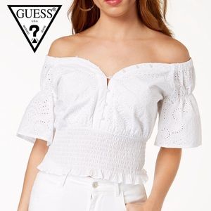 Guess off-shoulder Pearl Top NWT